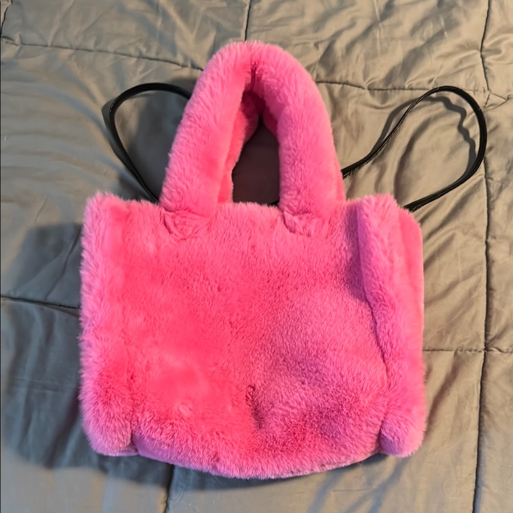 Pink Faux Fur Tote Bag